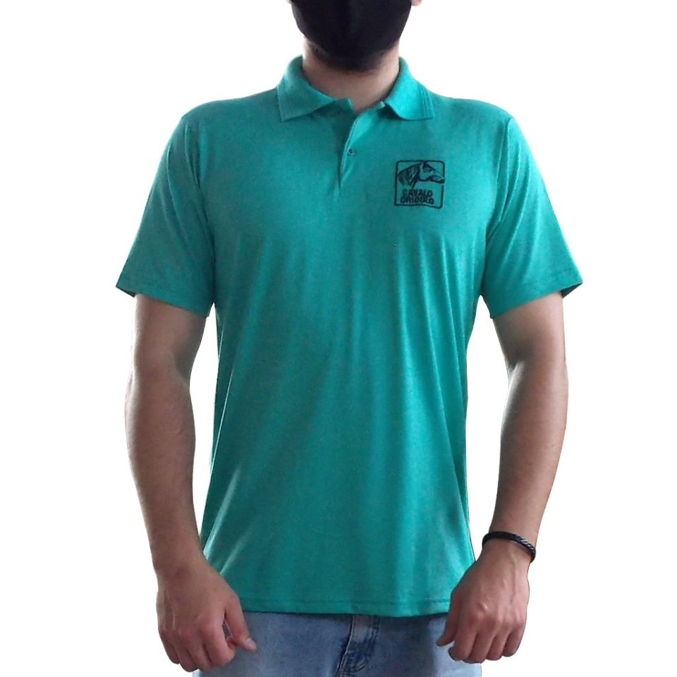 Camisa Polo Bordada Cavalo Crioulo Verde